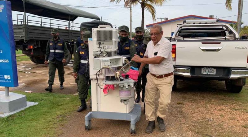 Ejércto de Nicaragua durante el traslado de los equipos médicos en Bilwi
