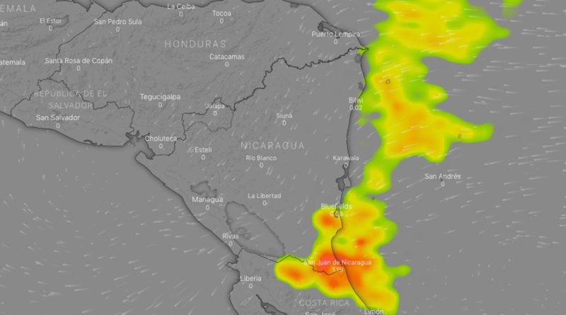 INETER: Nueva onda tropical se desplaza entre el suroeste del Mar Caribe y el Litoral Caribeño Nicaragüense