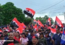 Familias del departamento de Rivas participando de la caminata en celebración al 43 aniversario de la Revolución Popular Sandinista.