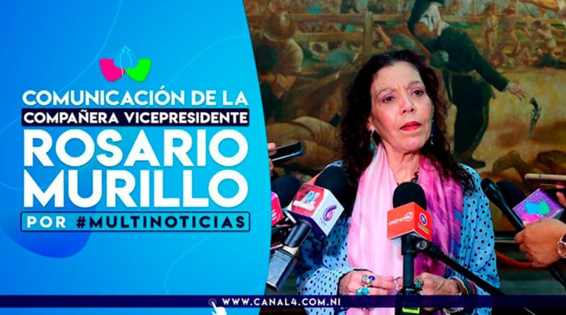 rosario murillo, vicepresidenta de nicaragua, nicaragua, daniel ortega, multinoticias, declaraciones