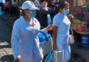 Brigadistas del Ministerio de Salud visitando el mercado municipal de Tipitapa.