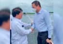 El canciller Carlos Faría siendo recibido en el Aeropuerto Internacional Augusto C. Sandino de Managua, por su homologo, el Canciller de Nicaragua, Denis Moncada.