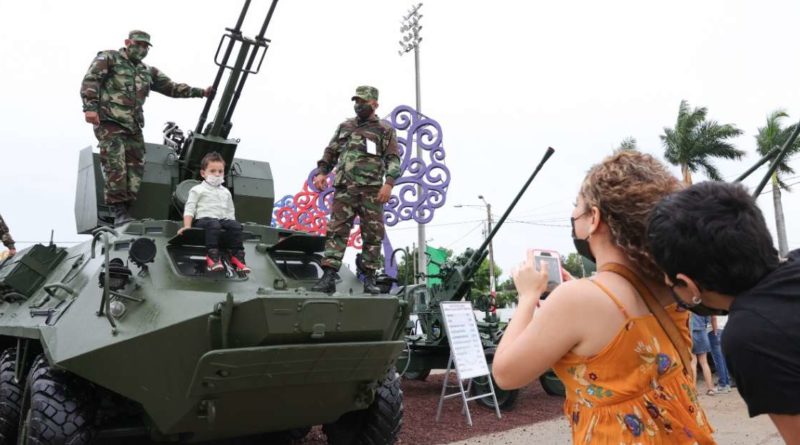 ejercito de nicaragua, exposicion militar, plaza la fe, managua,