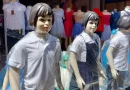 mercado, productos, desfiles, camisas, pantalón, camiseta, oriental, comerciantes