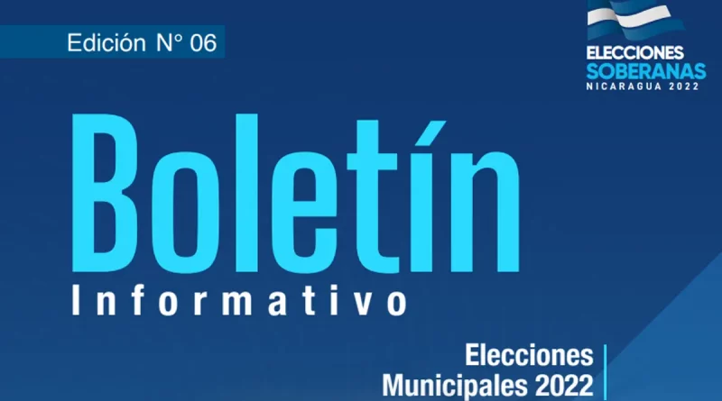 cse, boletin informativo, consejo supremo electoral, elecciones municipales, nicaragua,