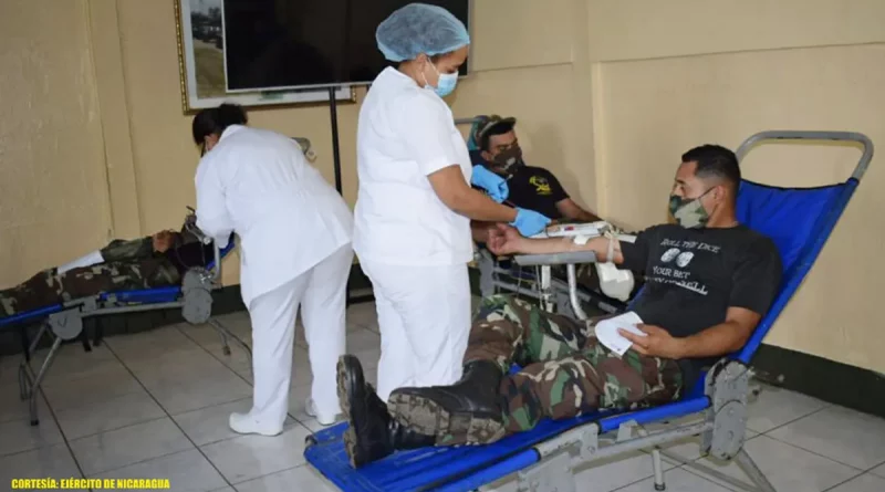 donacion de sangre, ejercito de nicaragua,