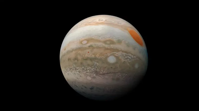 Jupiter, planeta, gigante, tierra, cerca, más, brillante, noche, cielo