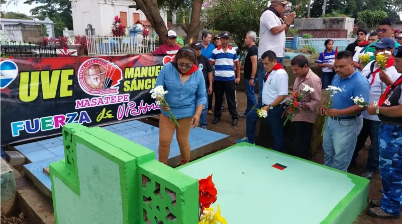 masatepe, conmmemora, aniversario, manuel sánchez, masaya, nicaragua, juventud, ofrenda