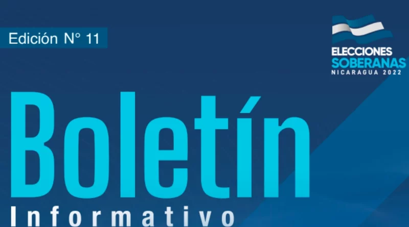 boletín, informativo, cse, undécimo, elecciones, nicaragua