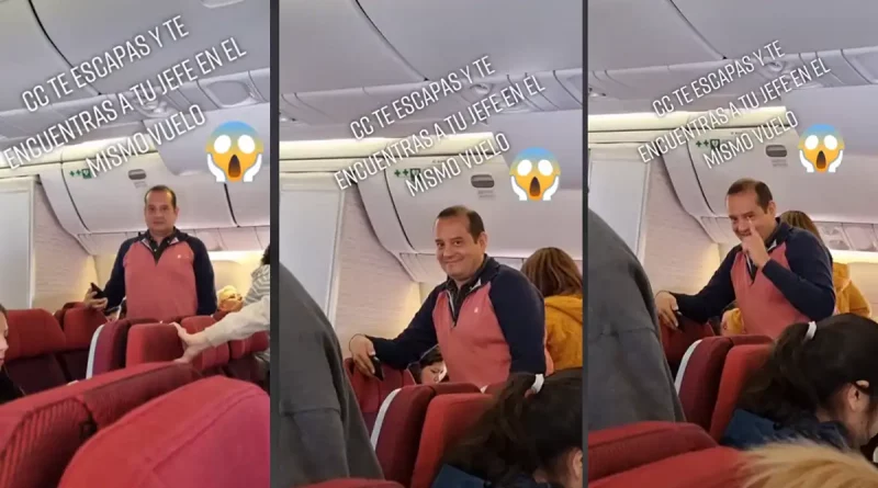 jefe, joven, escapa, permiso, vuelo, avión, casualidad, salada, rede, viral, video, TikTok, hombre