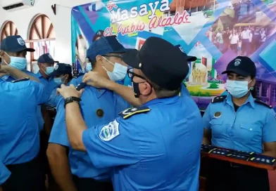 policia de nicaragua, nicaragua, ascenso en grados, oficiales, masaya,