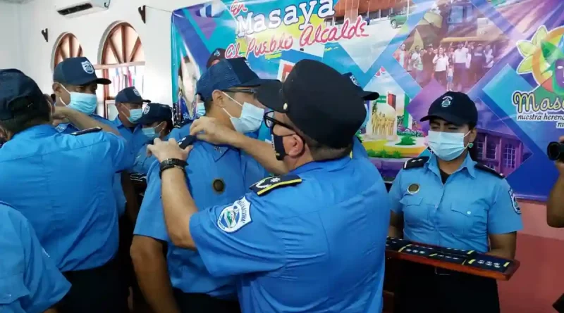 policia de nicaragua, nicaragua, ascenso en grados, oficiales, masaya,