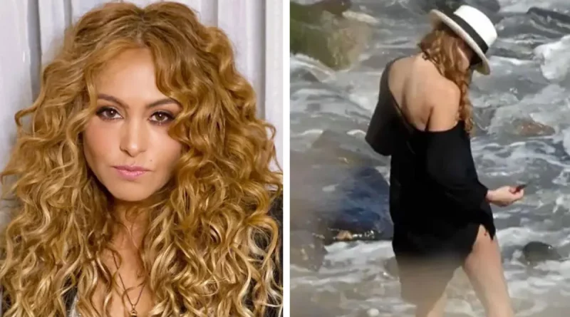 paulina rubio, espana, playa, viral, memes,