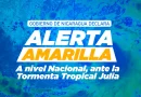 alerta amarilla, tormenta tropical, julia, ejercito de nicaragua, lluvias, ineter, sandy bay,