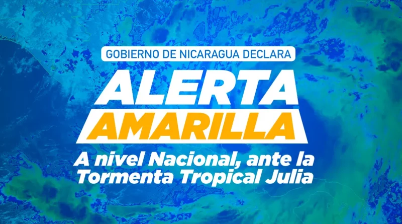 alerta amarilla, tormenta tropical, julia, ejercito de nicaragua, lluvias, ineter, sandy bay,