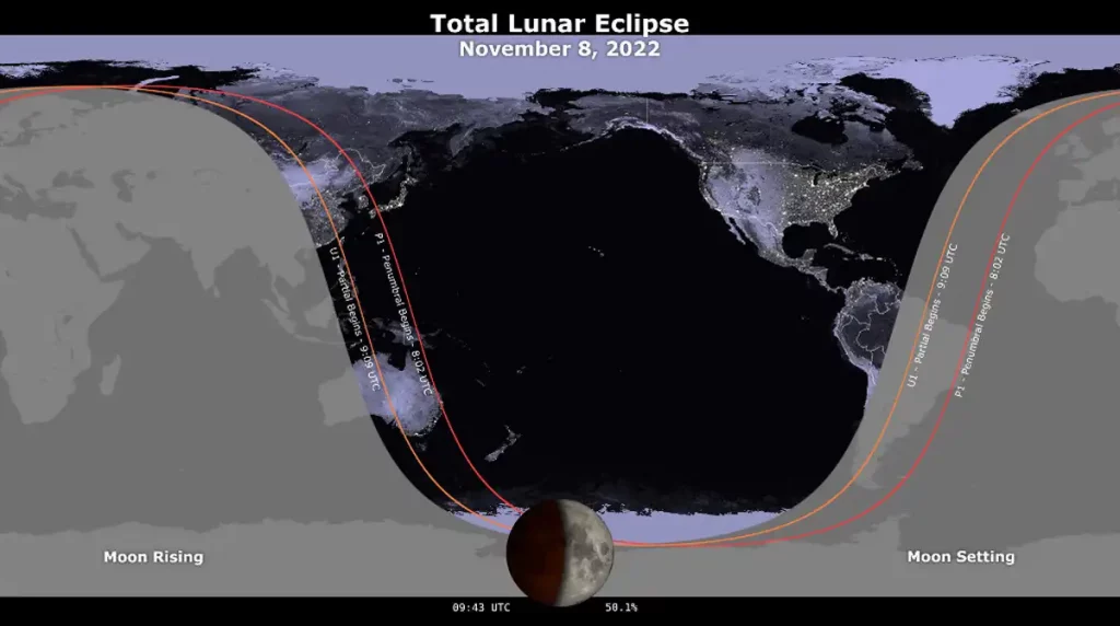 luna, eclipse, sangre, lunar, verlo, observar,