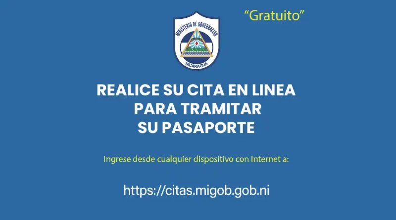 pasaporte, tramites en linea, visa de salida, migracion y extranjeria, nicaragua,