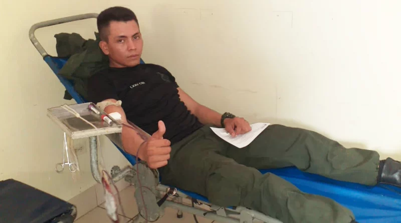 nicaragua, ejercito de nicaragua, donación voluntaria de sangre, uhr
