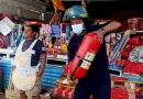 bomberos, mercado, puestos, tramos, pólvora, venta, comerciantes, seguridad, comprueban, recorrido, inspección, medidas, seguridad, recorrido,
