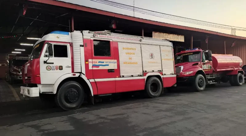 bomberos, camión, bomberil, componente, envia, envió, estación, bomberos, nueva,