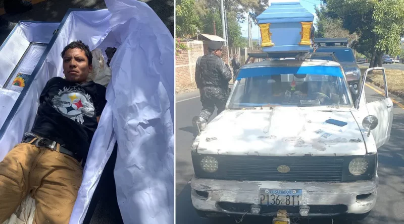 el salvador, pandillero, auto, ataud, policia,