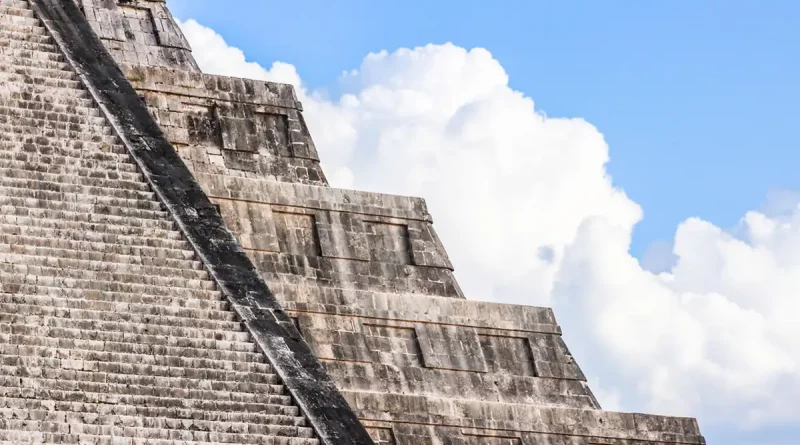 pirámide, México, complejo, arqueológico, turista, reprendido, palo, subir, Chichen, Itza, Kukulkán, reprenden,