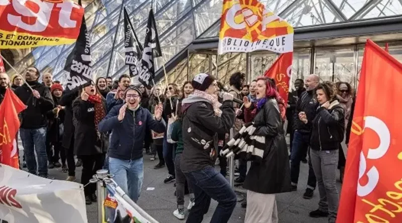 protesta, francia, reforma, pensiones, louvre