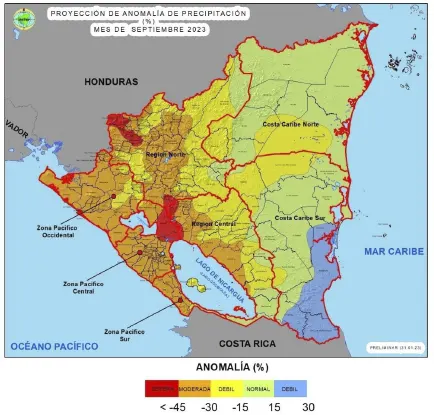 mapa nicaragua, ineter, clima