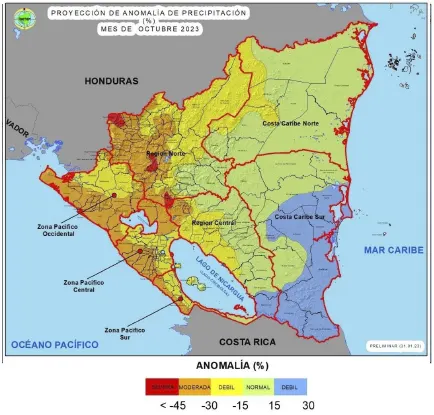 mapa nicaragua, ineter, clima