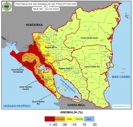 mapa nicaragua, ineter, clima