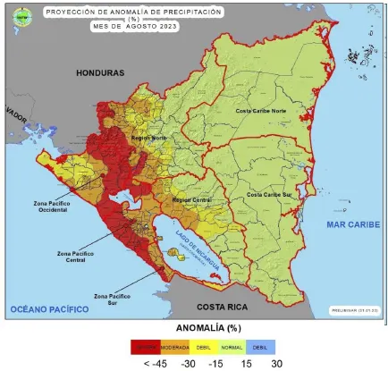 mapa nicaragua, ineter, clima