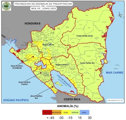 mapa nicaragua, ineter, clima