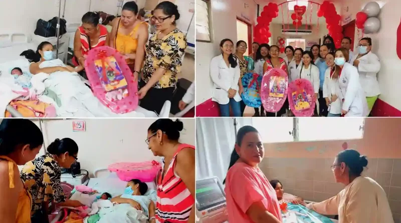 hospital santiago, jinotepe, dia de las madres, regalos, entrega de regalos, daniel ortega, madres de nicaragua,