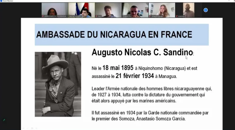 conmemoran, Francia, virtual, celebración, embajada, estudiantes, natalicio, 128, General, Sandino, Nicaragua, realiza, aniversario, marco, conmemoración,