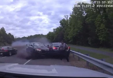accidente de transito, estados unidosk, caroliina del norte, policiA se salva de accidente debntransito,