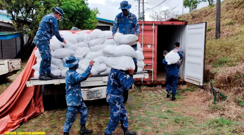 ejército de nicaragua, costa caribe sur, nicaragua, ejercito de nicaragua, descarga de paquetes, bluefields, mined,