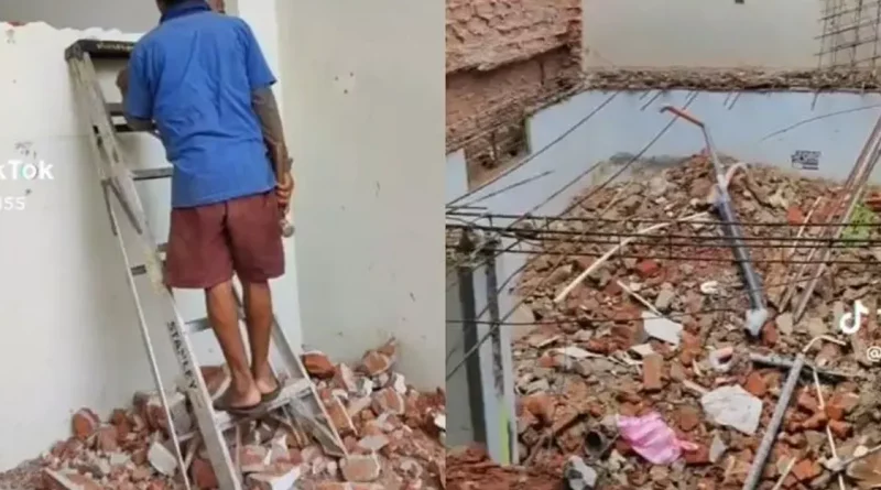 tiktok, video, viral, hombre, destruye, casa, terreno, suegros