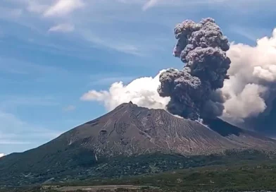 erupcion, volcan, japon, humo, sakurajima