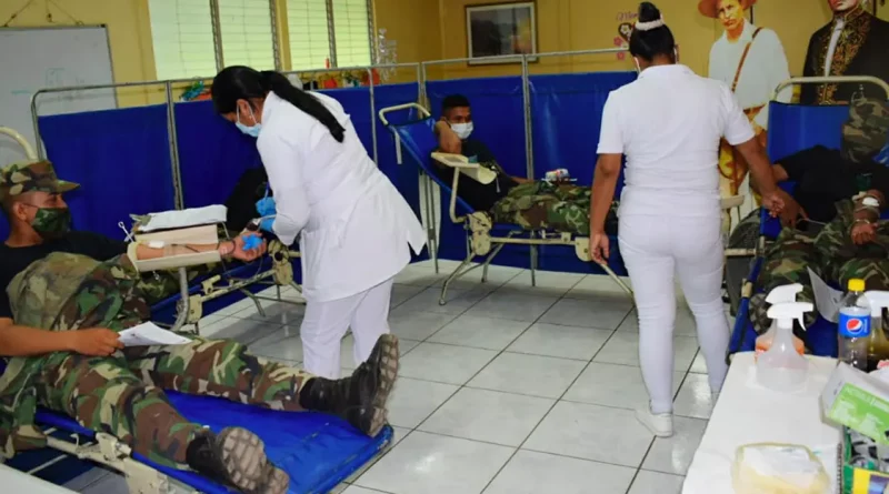 ejercito de nicaragua, donacion de sangre, minsa, nicaragua