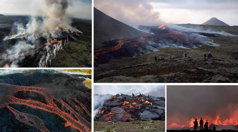 volcán, erupción, Islandia, lava, humo, impresionante, imagenes, desatando, viral, redes, corrientes, nubes, grandes,