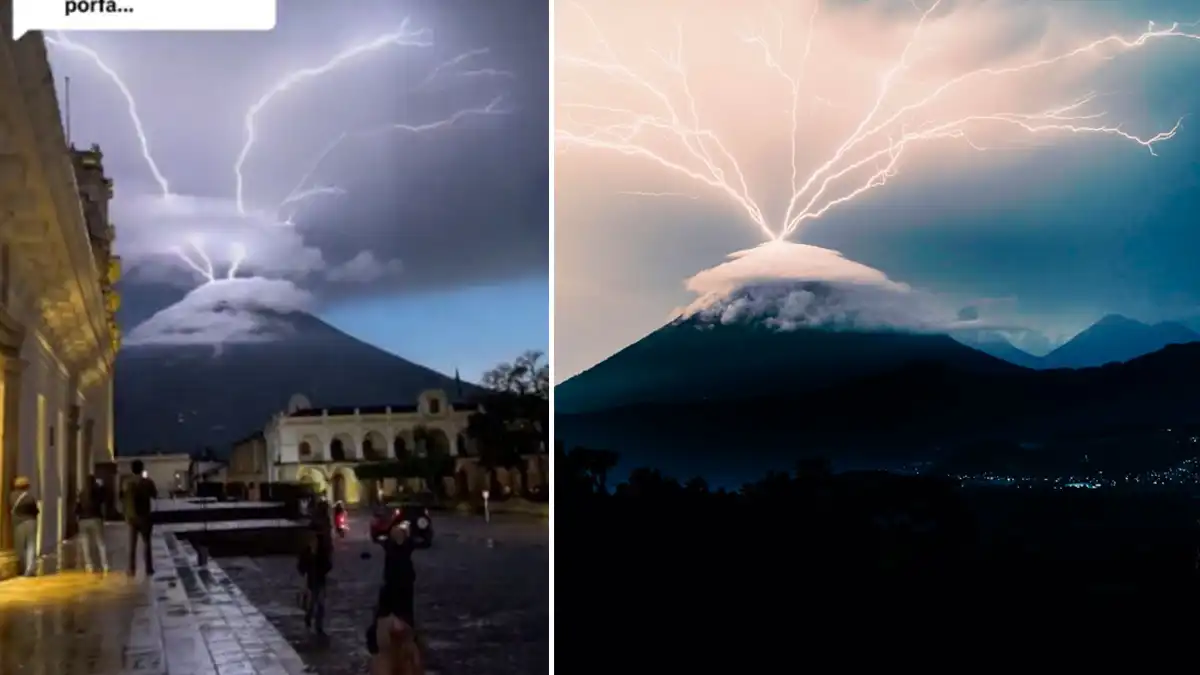Actividad eléctrica sorprende en el volcán de agua de Guatemala