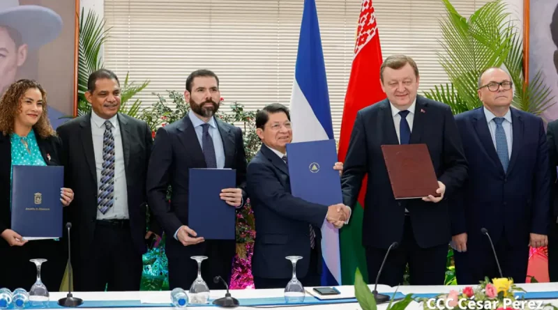 nicaragua, alcaldia de managua, belarus, cooperacuion, firma de acuerdos, suministro de camiones,