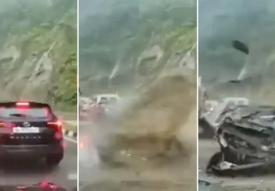 india, rocas, coches, pasajeros, muertos, video, accidente