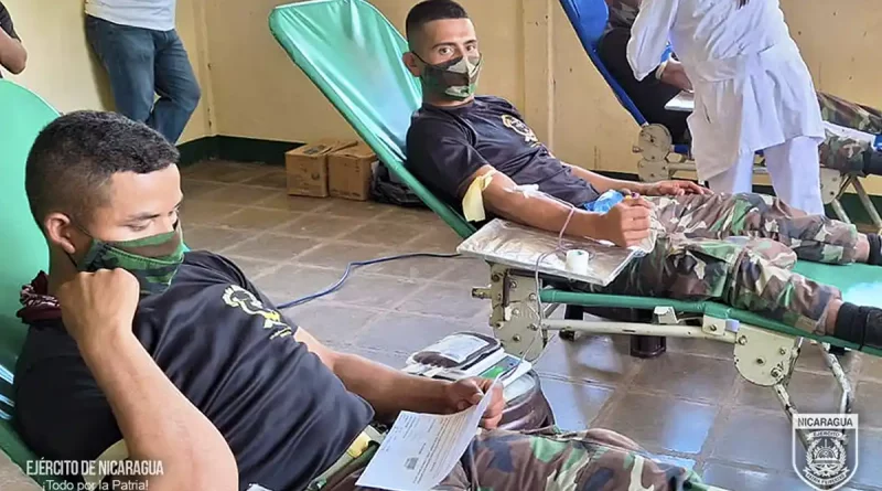 ejercito de nicaragua, donacion de sangre, banco de sangre, nicaragua,