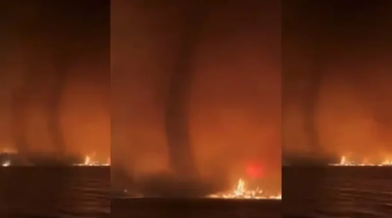 tornado de fuego, Canadá, captan, redes, video, incendios forestales, causado, desolación, devastadores, incendios, revera del lago, Adams,