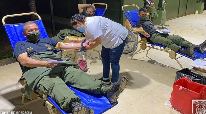 nicaragua, ejercito de nicaragua, donacion de sangre, bosawas