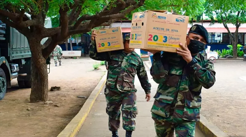 nicaragua, managua, merienda escolar, ejercito de nicaragua, merienda escolar, descarga de merienda, Managua, mined, ministerio de educaicon,