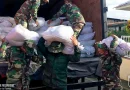 ejercito de nicaragua, paquetes alimenticios, rio san juan, nicaragua