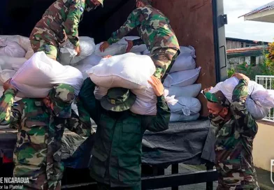 ejercito de nicaragua, paquetes alimenticios, rio san juan, nicaragua