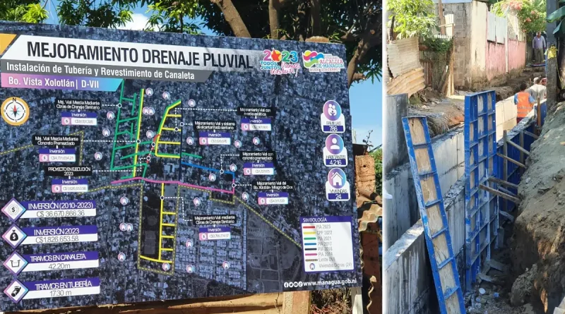 mejoramiento, proyecto, drenaje pluvial, barrio, Managua, alcaldía de Managua, Vista Xolotlán, enfoque preventivo, invierno, lluvias, inundaciones, visita, supervisión,